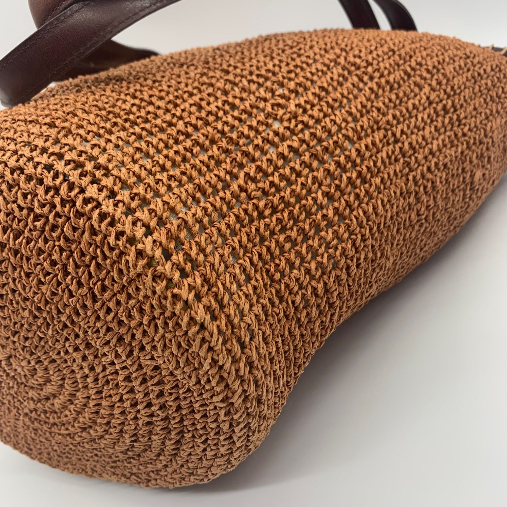 Brighton Brown Straw Bucket Shoulder Bag