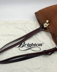 Brighton Brown Straw Bucket Shoulder Bag