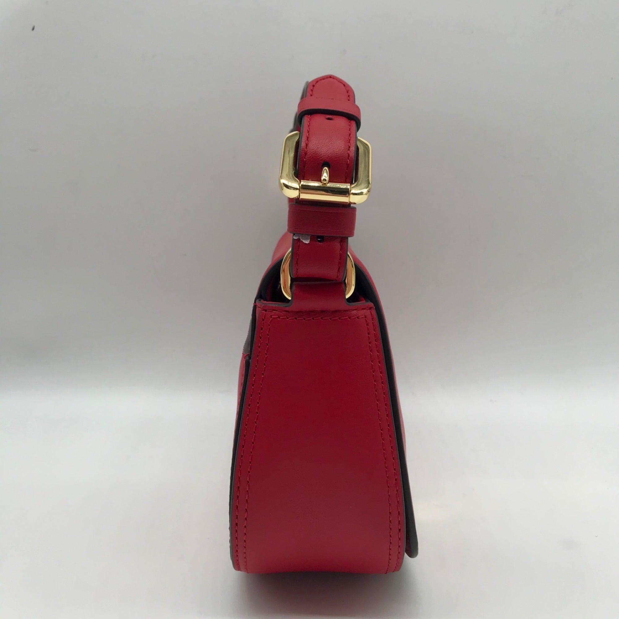 Lauren Ralph Lauren Tanner Red Leather Small Crossbody Bag