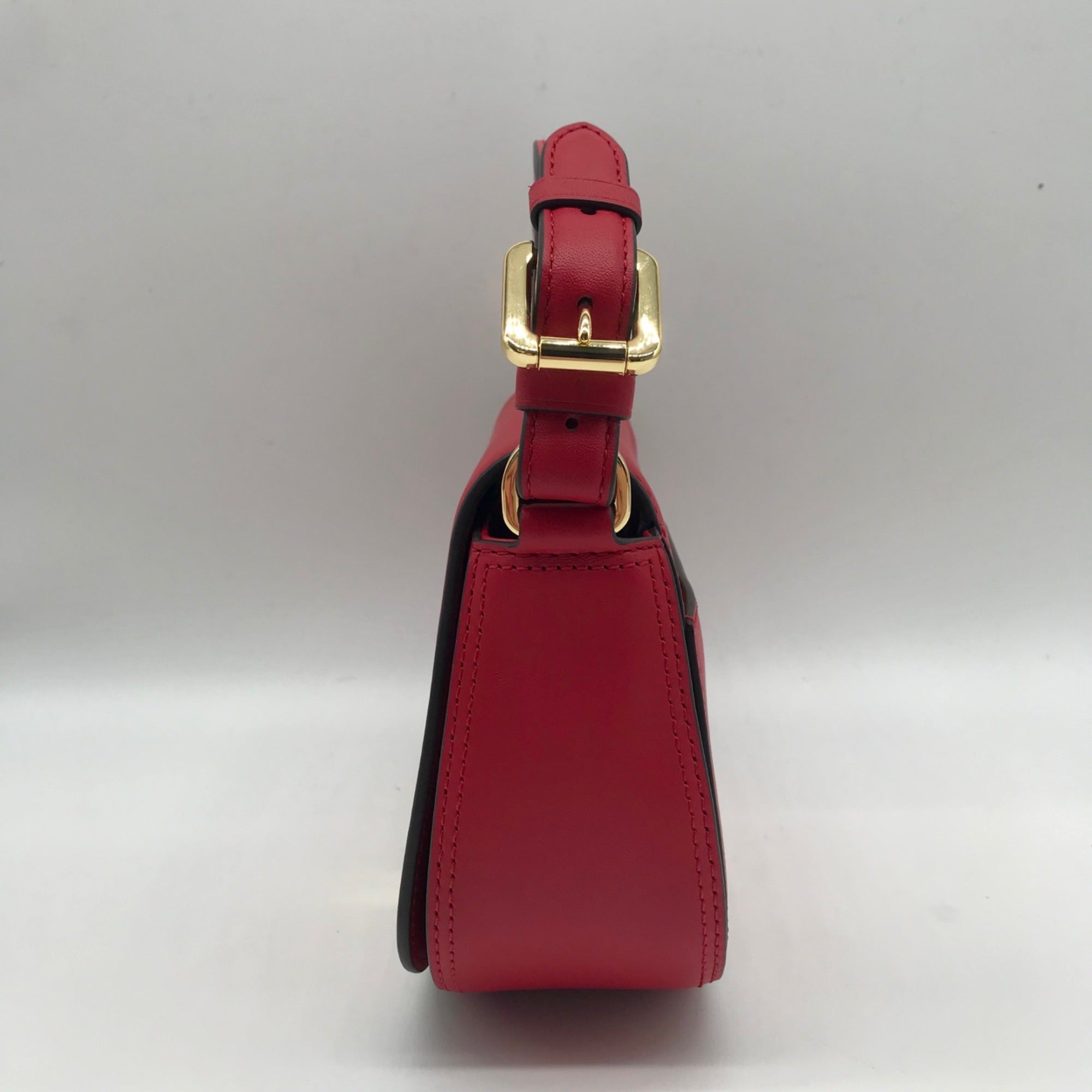 Lauren Ralph Lauren Tanner Red Leather Small Crossbody Bag