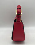 Lauren Ralph Lauren Tanner Red Leather Small Crossbody Bag