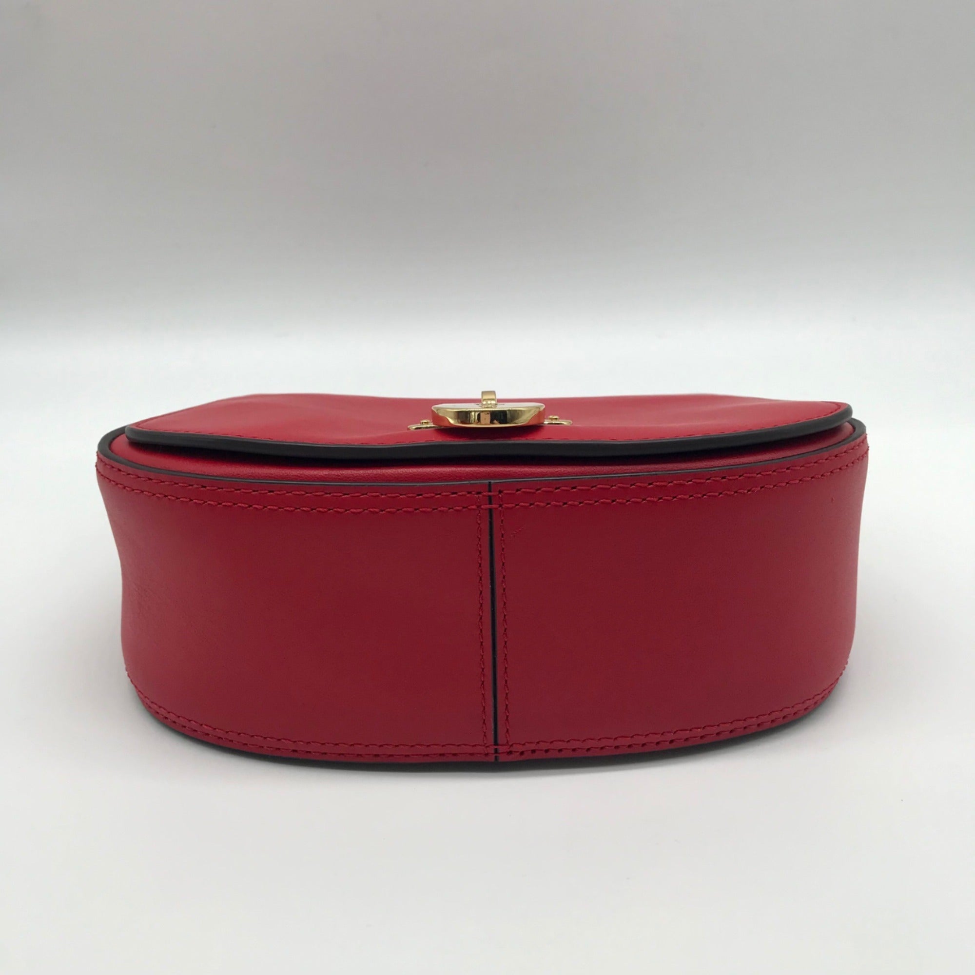 Lauren Ralph Lauren Tanner Red Leather Small Crossbody Bag