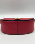 Lauren Ralph Lauren Tanner Red Leather Small Crossbody Bag