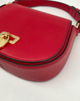 Lauren Ralph Lauren Tanner Red Leather Small Crossbody Bag