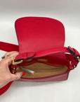 Lauren Ralph Lauren Tanner Red Leather Small Crossbody Bag
