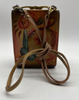 Anuschka Tan Flying Jewels Leather Crossbody Bag