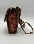 Anuschka Tan Flying Jewels Leather Crossbody Bag