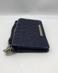 Brahmin Royal Blue Melbourne Croc Embossed Leather Debra Wristlet Wallet