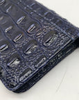 Brahmin Royal Blue Melbourne Croc Embossed Leather Debra Wristlet Wallet
