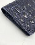 Brahmin Royal Blue Melbourne Croc Embossed Leather Debra Wristlet Wallet