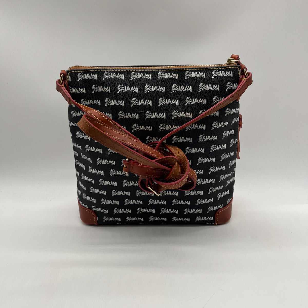 Dooney &amp; Bourke Black And White Miami Dolphins Crossbody Set