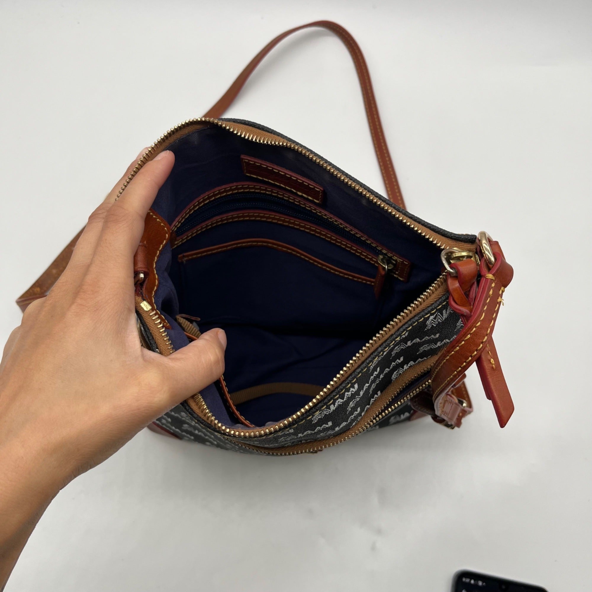 Dooney &amp; Bourke Black And White Miami Dolphins Crossbody Set