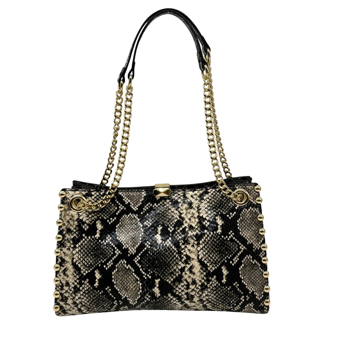 I.N.C. International Concepts Grey/Black Snakeskin Salee Medium Shoulder Bag