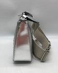 Michael Kors Silver Leather Jet Set Travel Tech Crossbody Bag