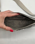 Michael Kors Silver Leather Jet Set Travel Tech Crossbody Bag