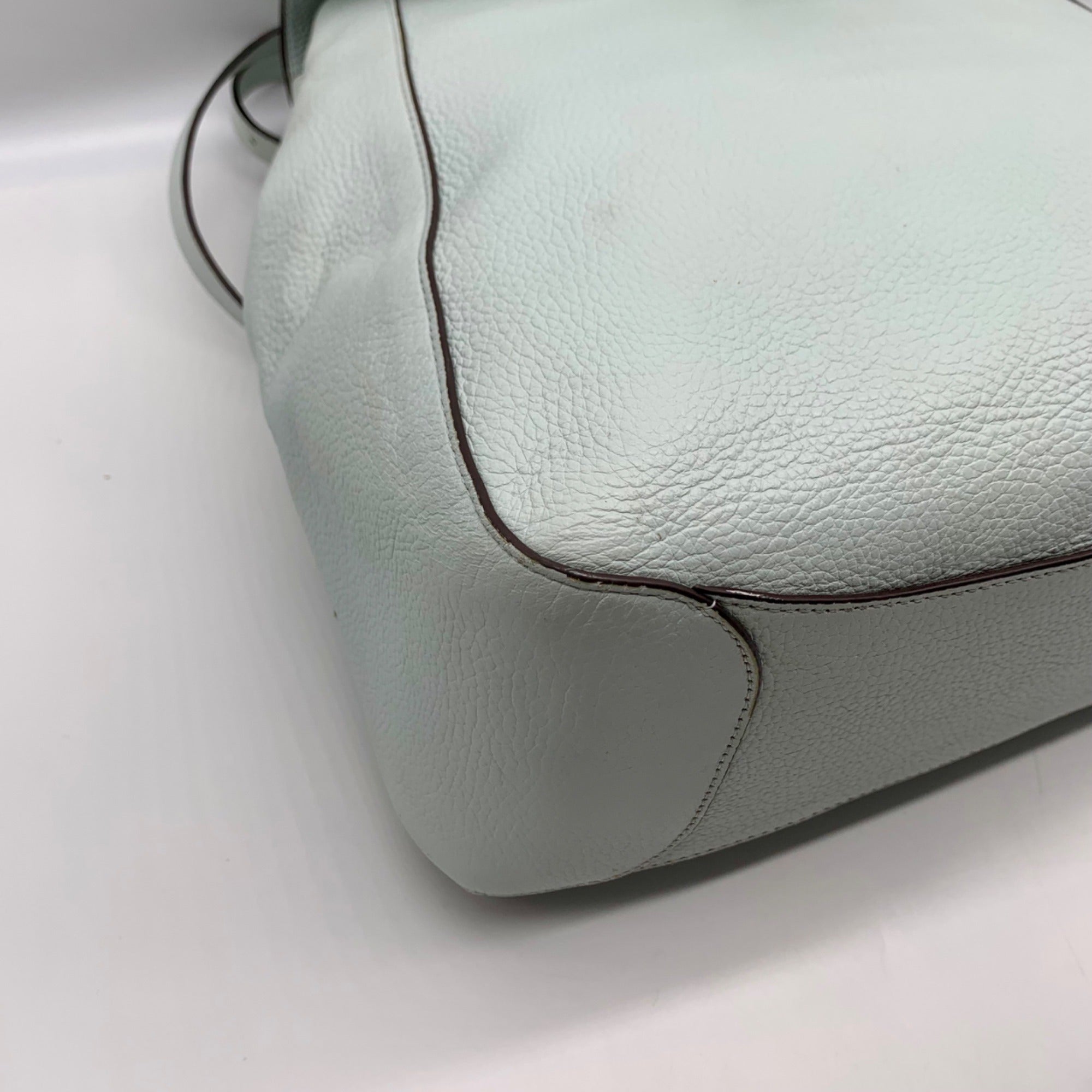 Kate Spade Blue Pebbled Leather Leila Large Flap Backpack