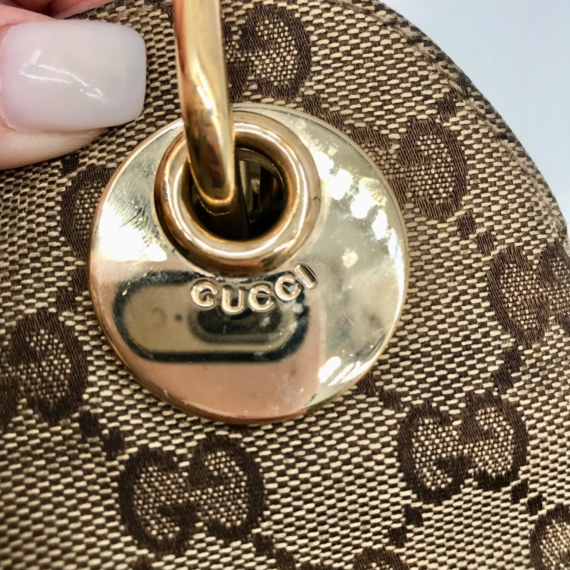 Gucci Brown and Beige Monogram GG Canvas Eclipse Shoulder Bag