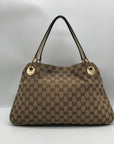 Gucci Brown and Beige Monogram GG Canvas Eclipse Shoulder Bag