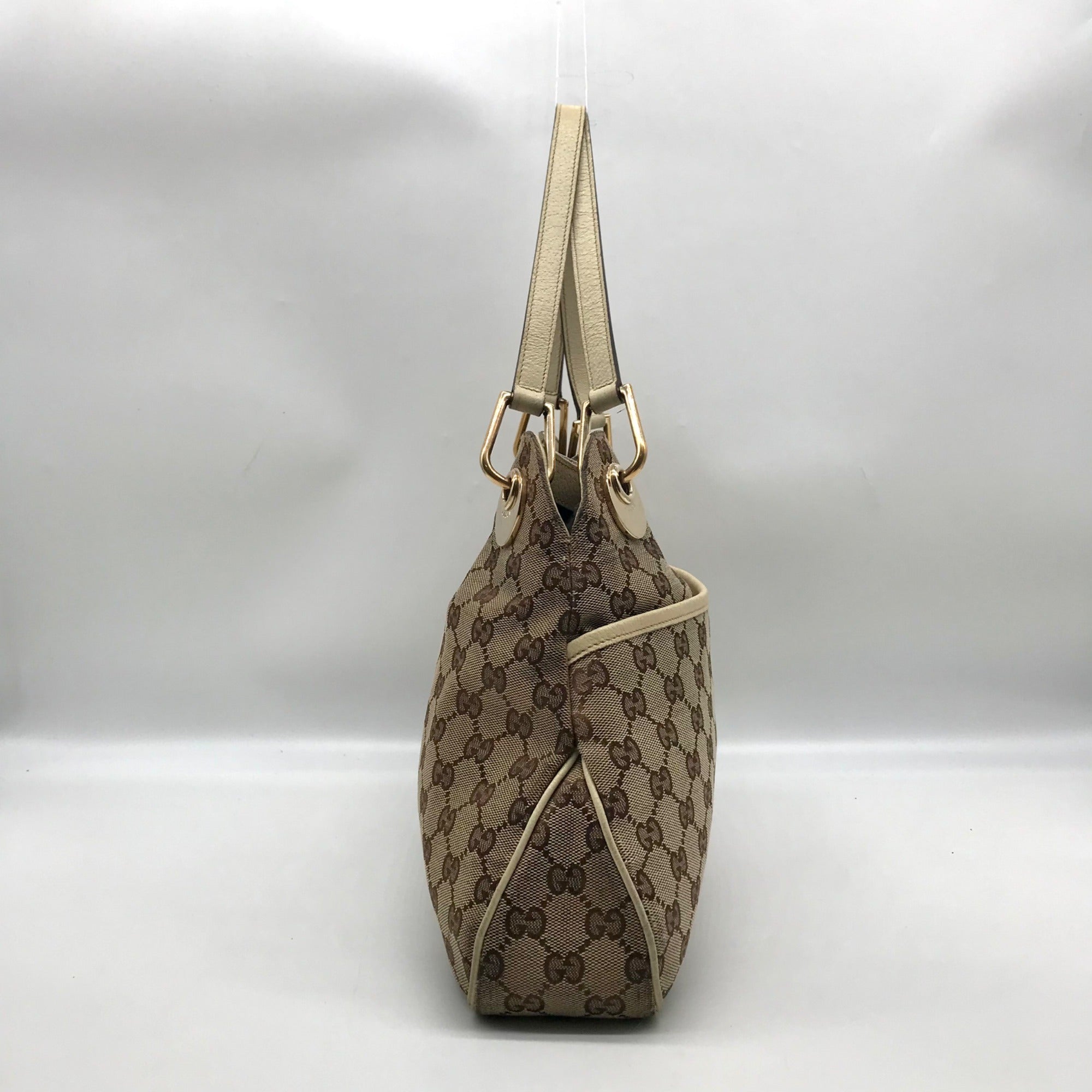 Gucci Brown and Beige Monogram GG Canvas Eclipse Shoulder Bag