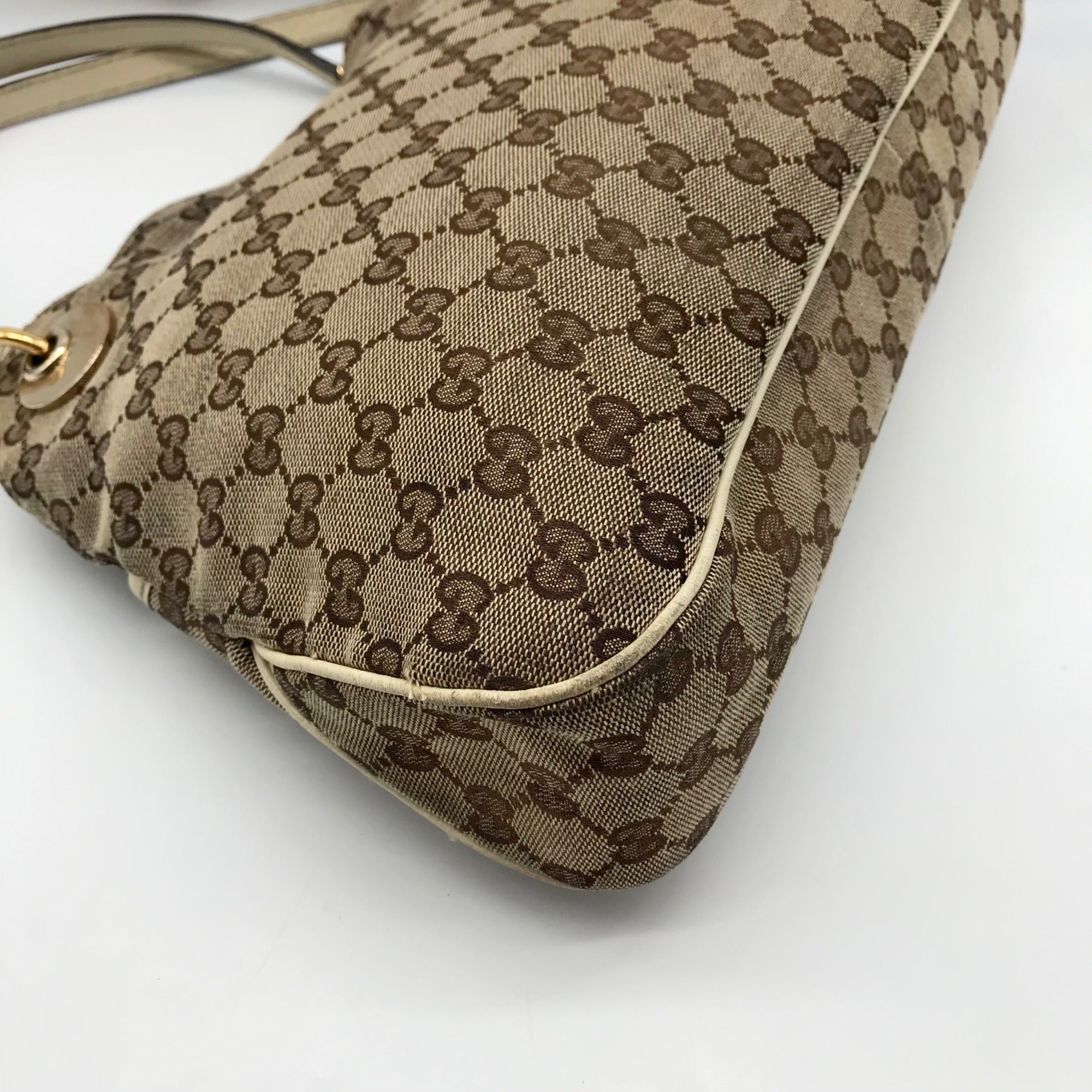 Gucci Brown and Beige Monogram GG Canvas Eclipse Shoulder Bag