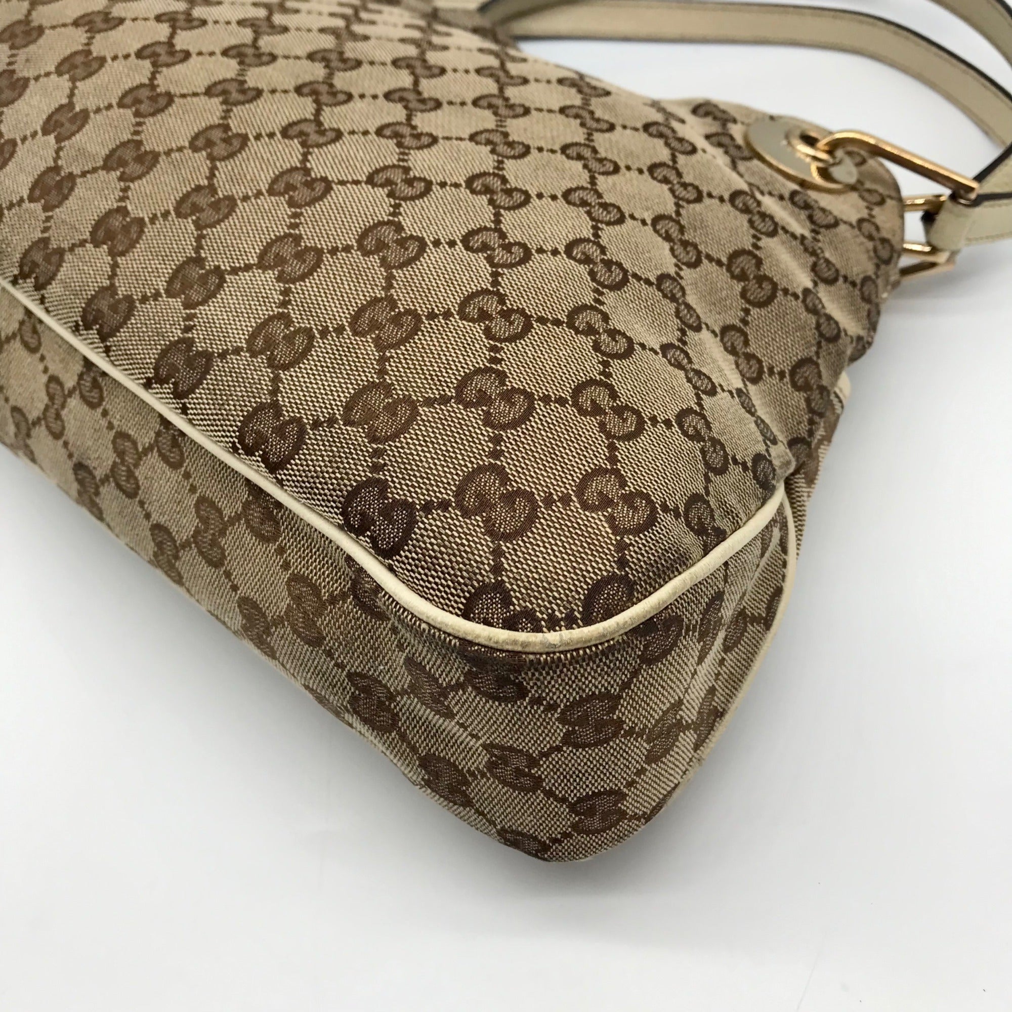 Gucci Brown and Beige Monogram GG Canvas Eclipse Shoulder Bag