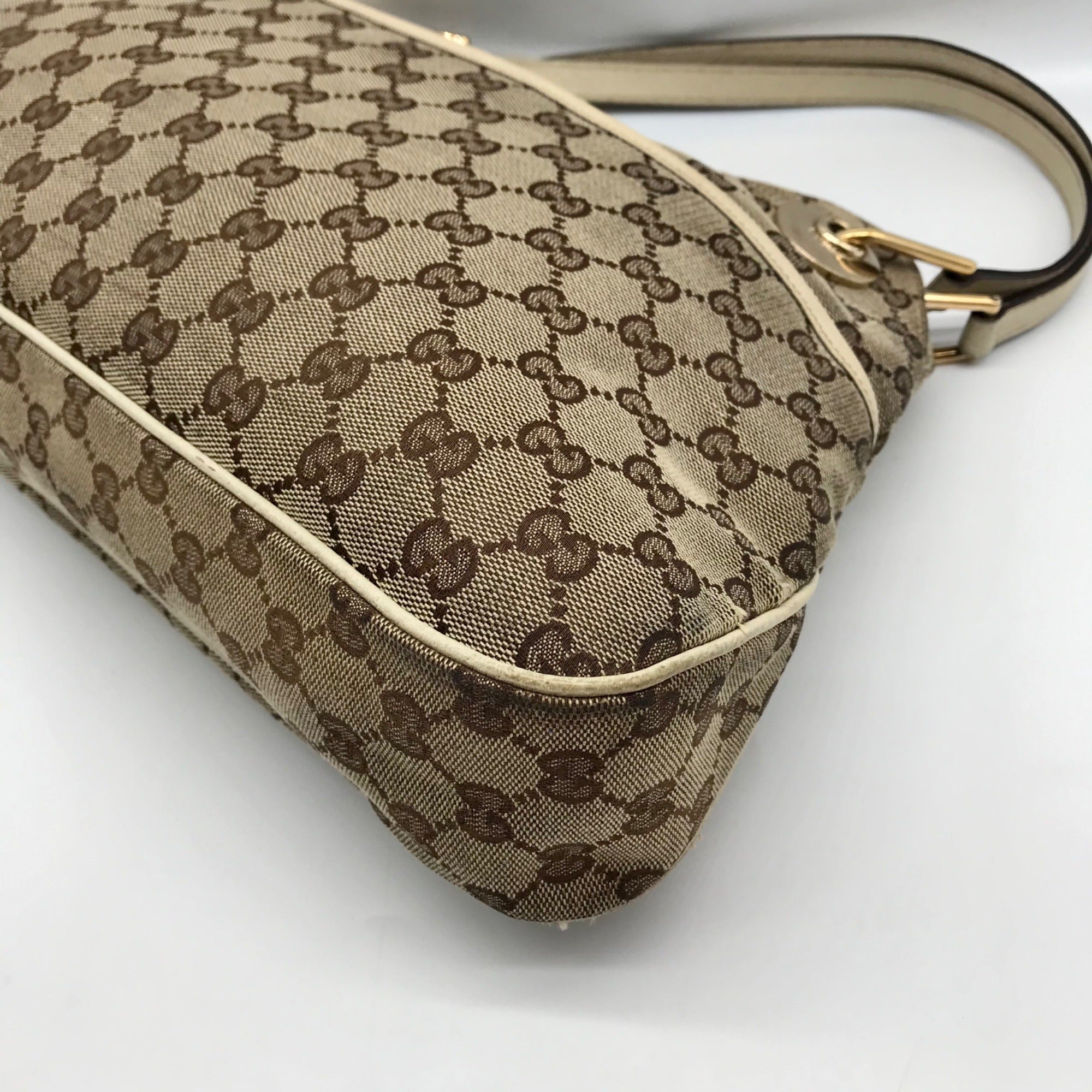 Gucci Brown and Beige Monogram GG Canvas Eclipse Shoulder Bag