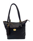 Tommy Hilfiger Black Pebbled Leather Tote Bag