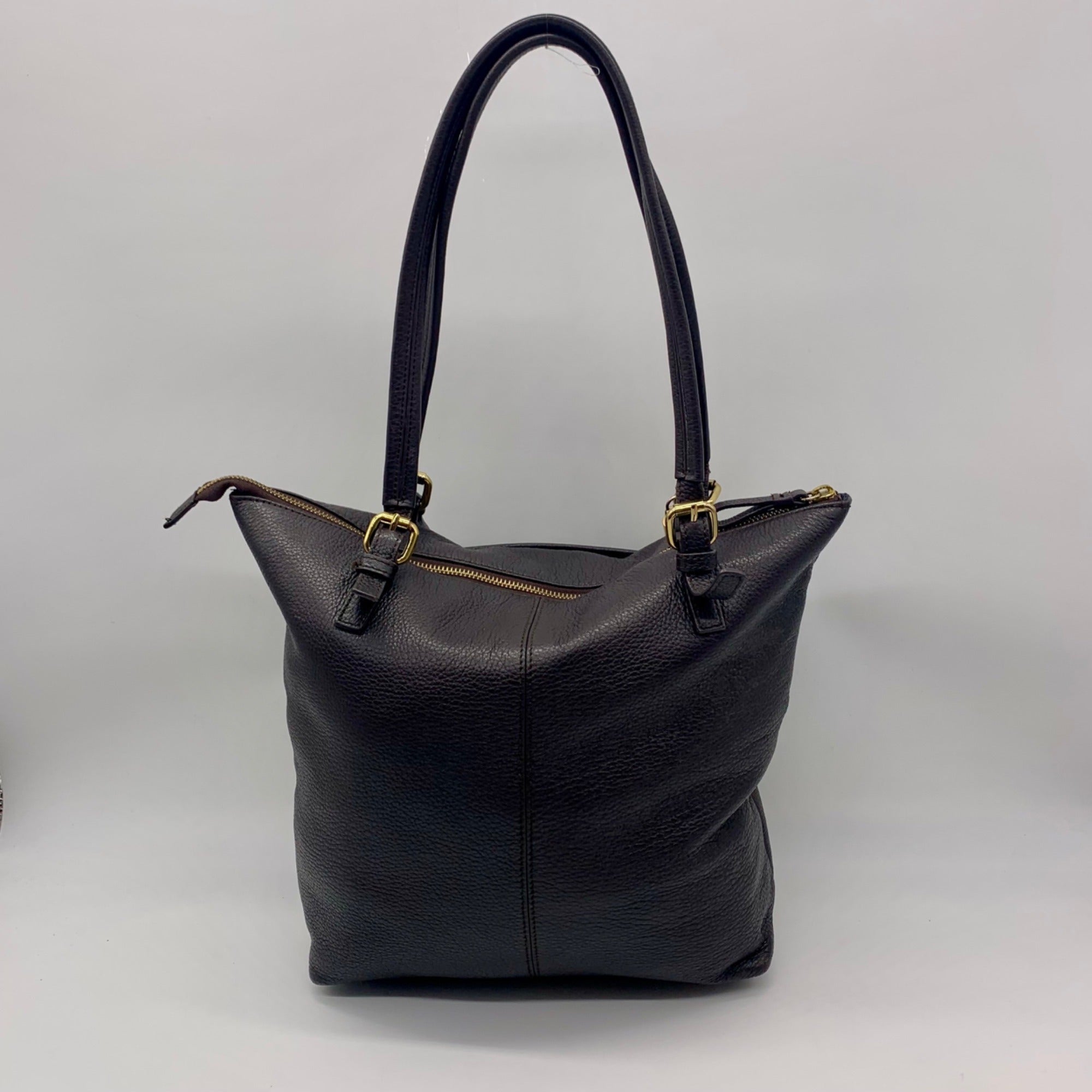 Tommy Hilfiger Black Pebbled Leather Tote Bag