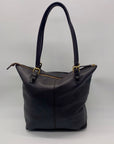 Tommy Hilfiger Black Pebbled Leather Tote Bag