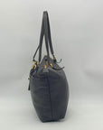 Tommy Hilfiger Black Pebbled Leather Tote Bag