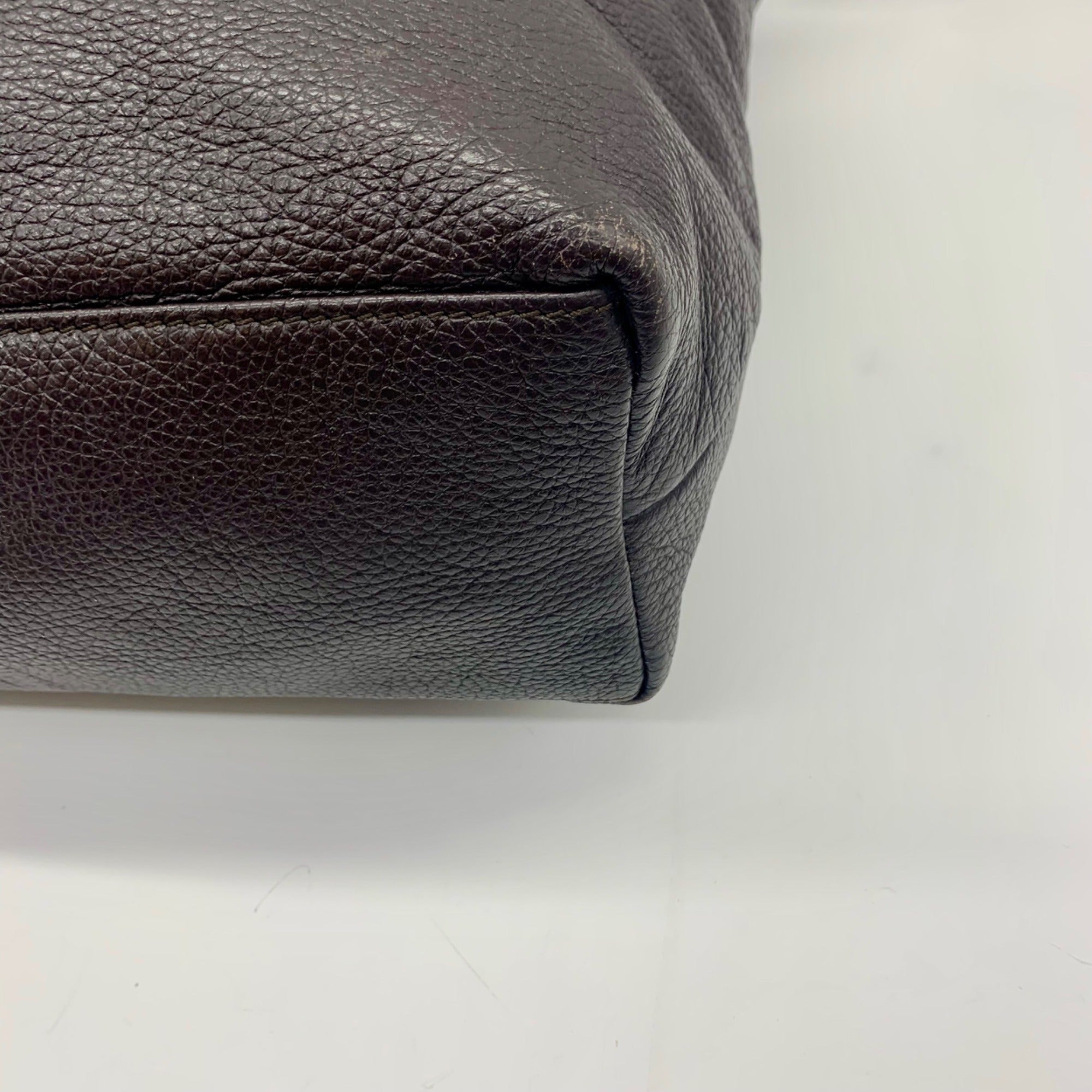 Tommy Hilfiger Black Pebbled Leather Tote Bag