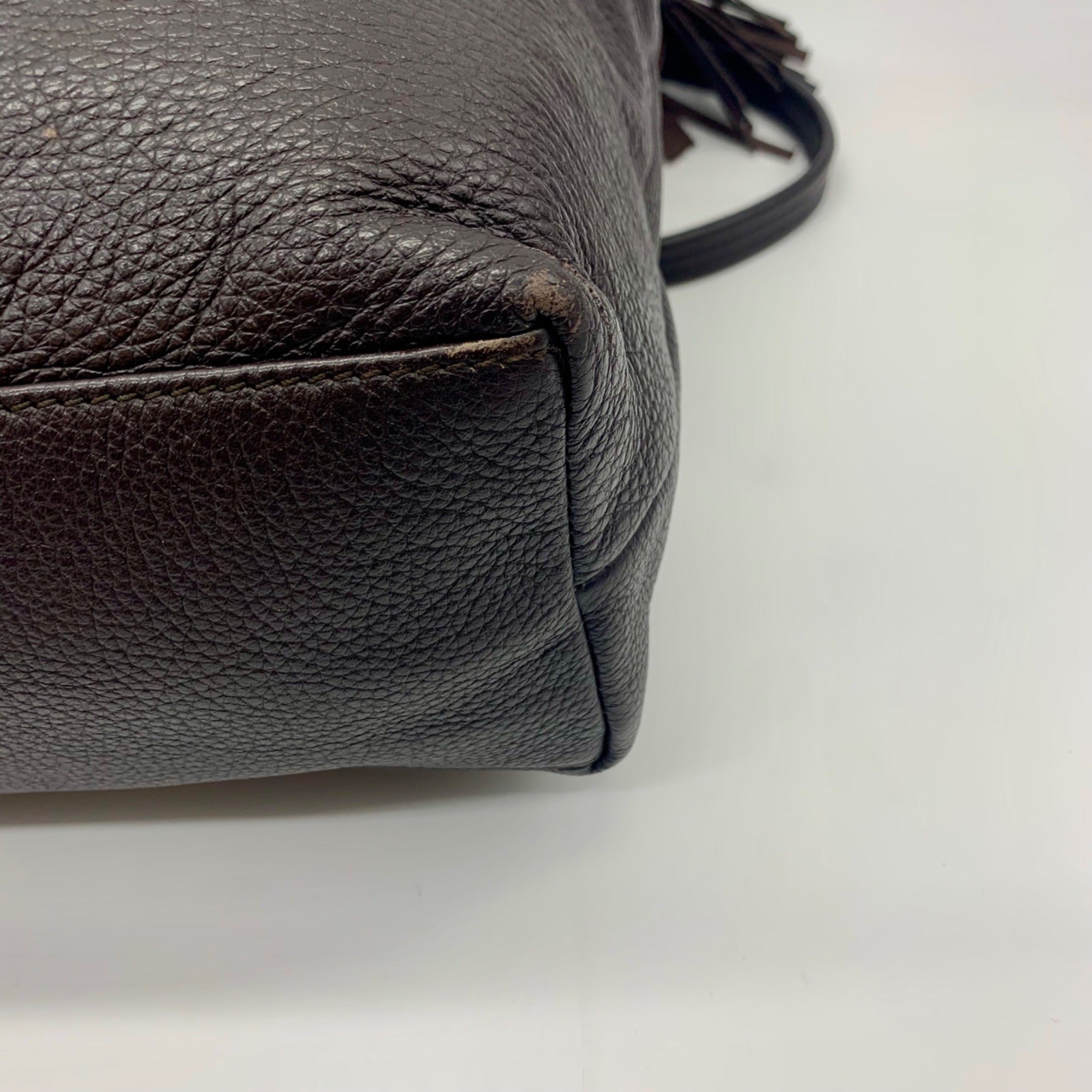 Tommy Hilfiger Black Pebbled Leather Tote Bag