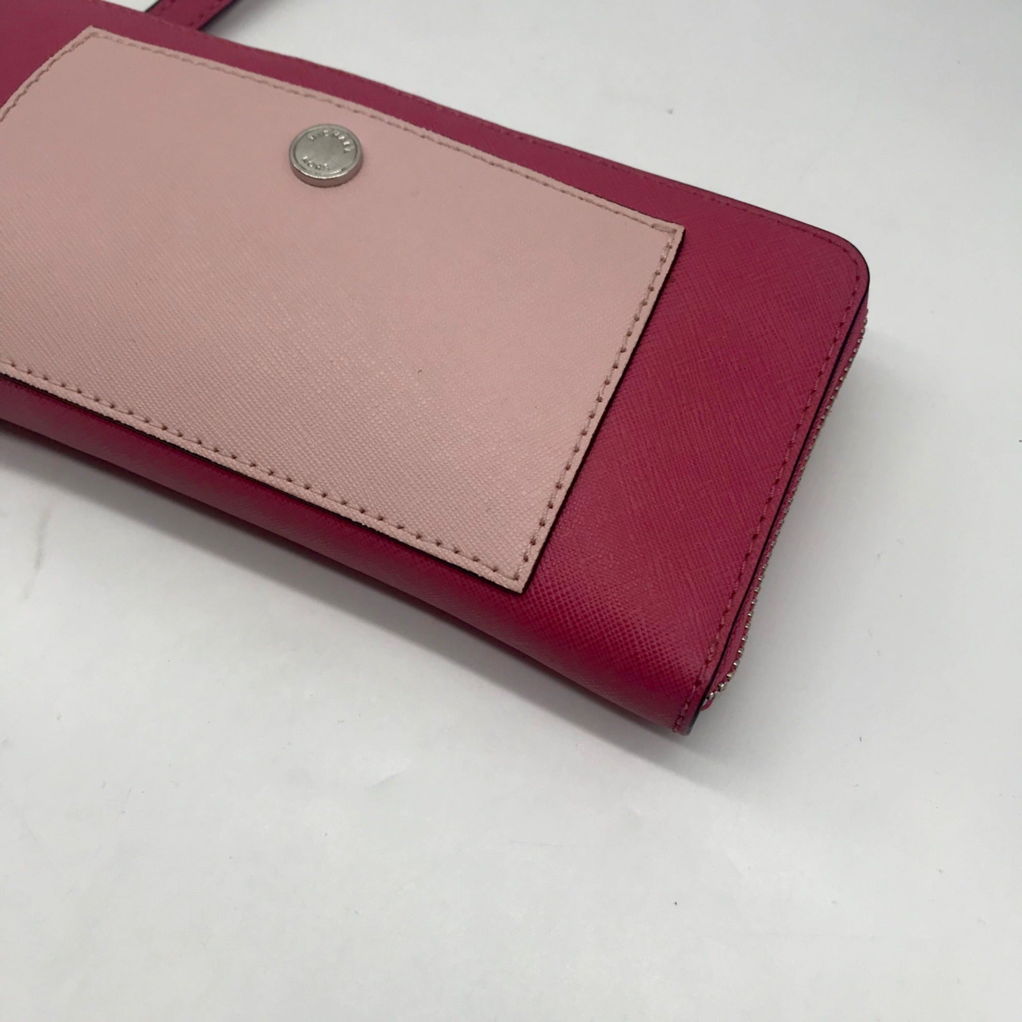 Michael Kors Pink Saffiano Leather Wristlet Clutch