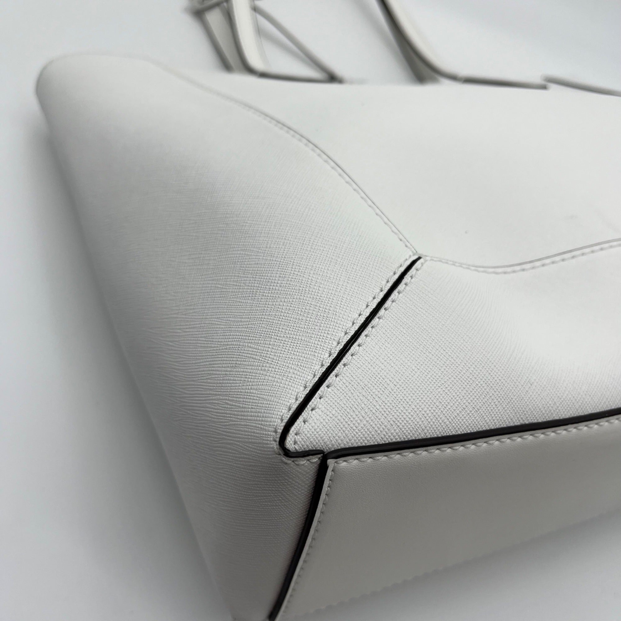 Michael Kors Optic White Leather East West Sallie Tote Bag