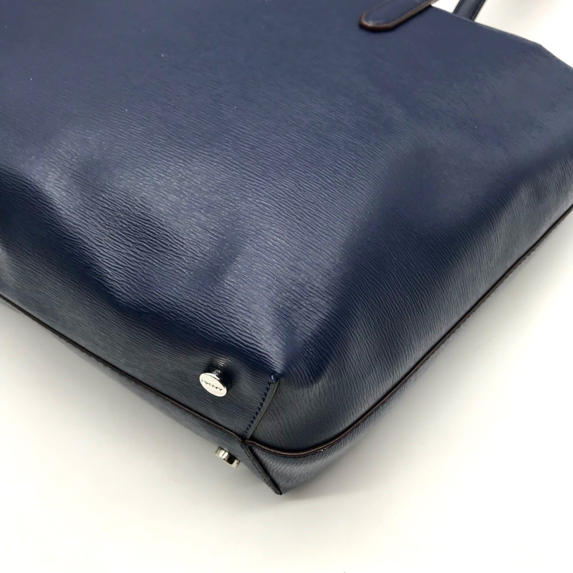 DKNY Blue Faux Leather Bryant Tote Bag