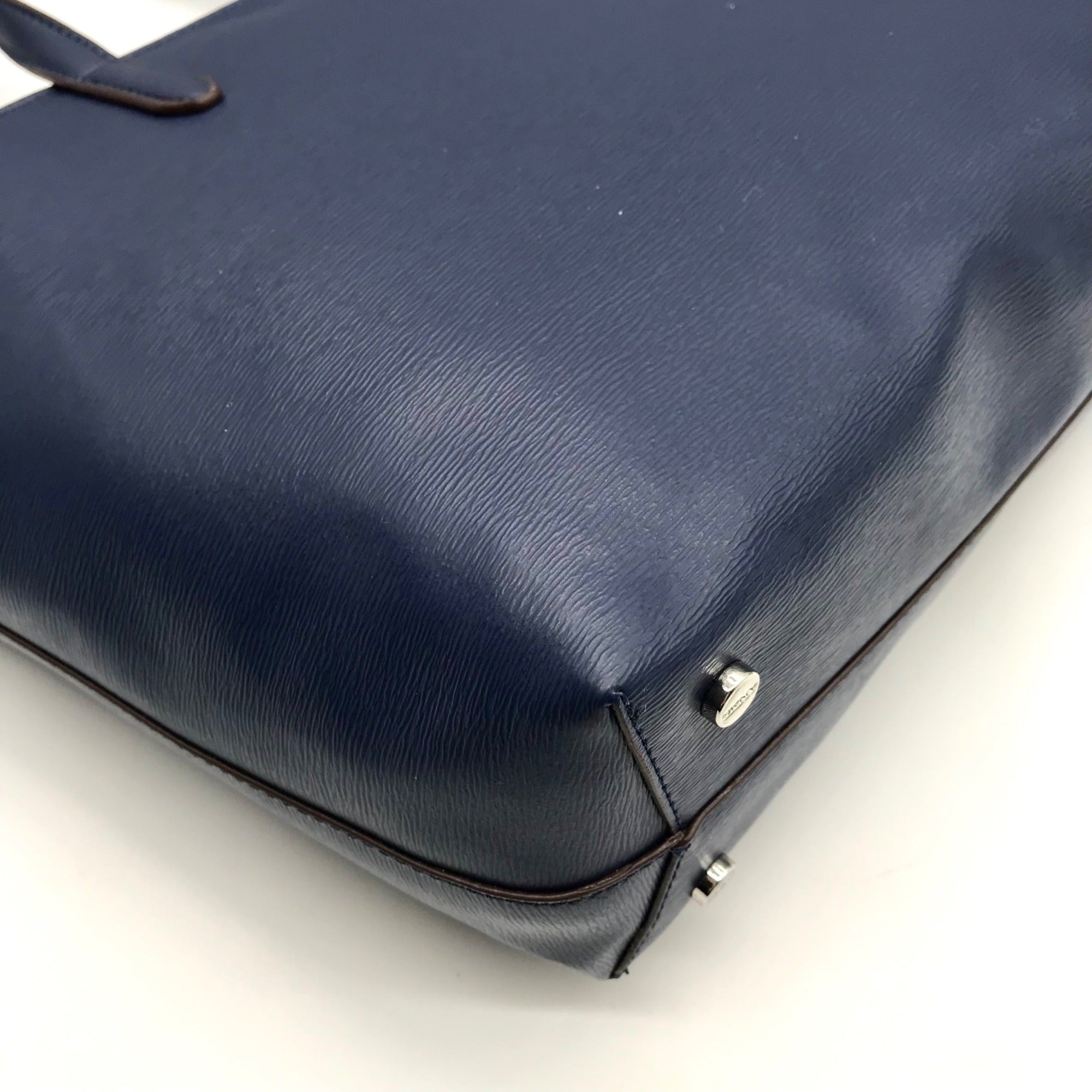 DKNY Blue Faux Leather Bryant Tote Bag