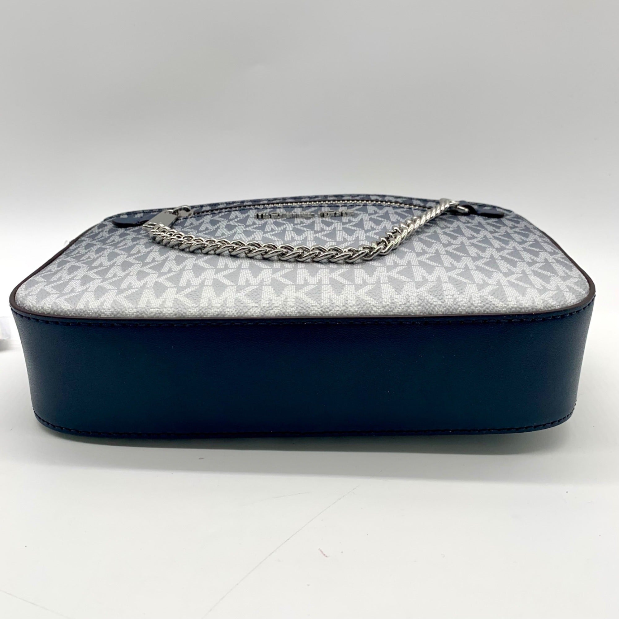 Michael Kors Blue Coated Canvas Jet Set Large Crossbody Bag