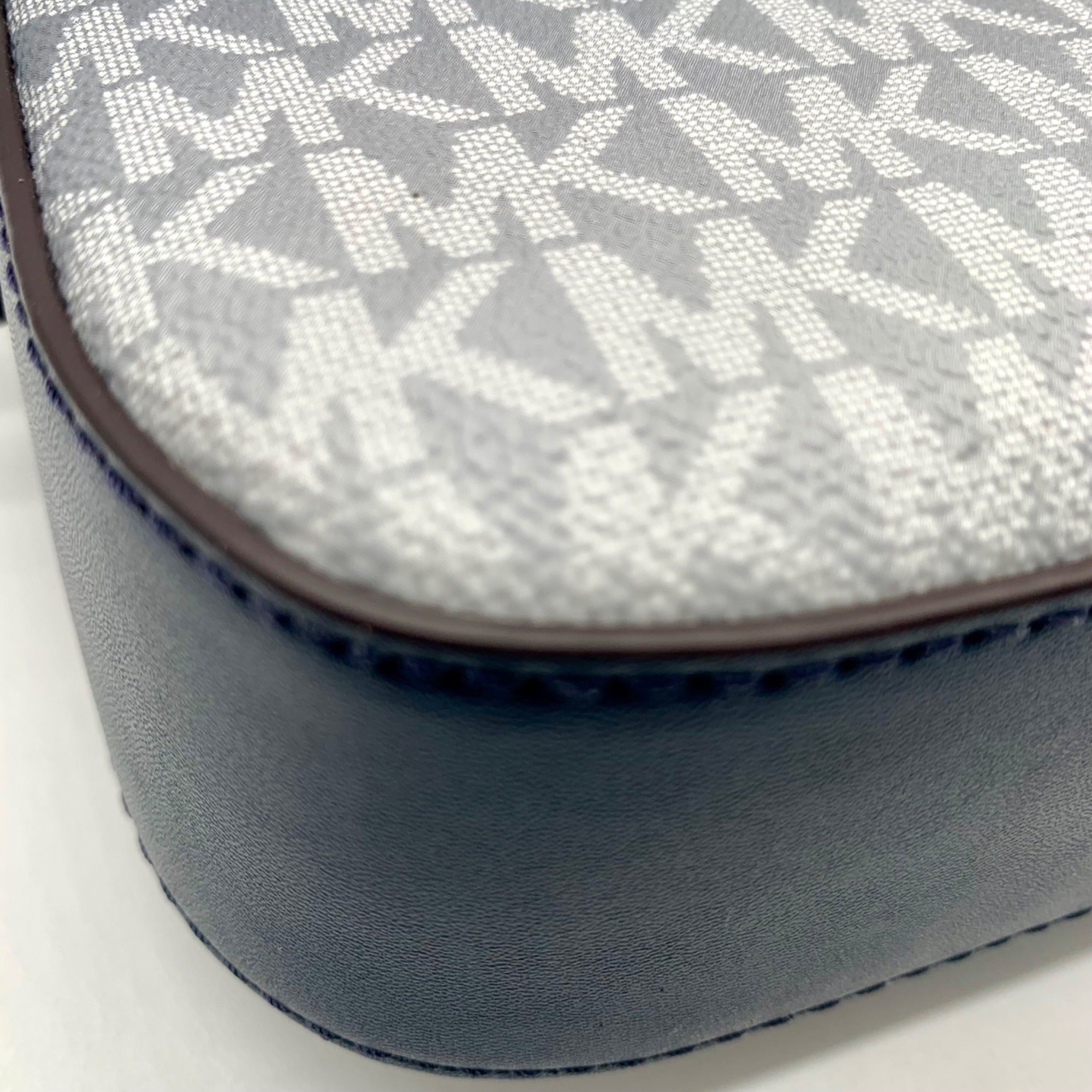 Michael Kors Blue Coated Canvas Jet Set Large Crossbody Bag