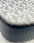 Michael Kors Blue Coated Canvas Jet Set Large Crossbody Bag