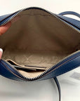 Michael Kors Blue Coated Canvas Jet Set Large Crossbody Bag