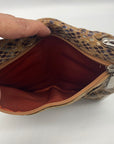 Hobo Snakeskin Patterned Lauren Leather Double Frame Clutch