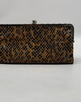 Hobo Snakeskin Patterned Lauren Leather Double Frame Clutch