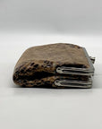 Hobo Snakeskin Patterned Lauren Leather Double Frame Clutch