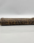 Hobo Snakeskin Patterned Lauren Leather Double Frame Clutch