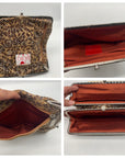 Hobo Snakeskin Patterned Lauren Leather Double Frame Clutch