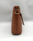 Dooney & Bourke Brown Pebbled Grain Small Zip Crossbody Bag