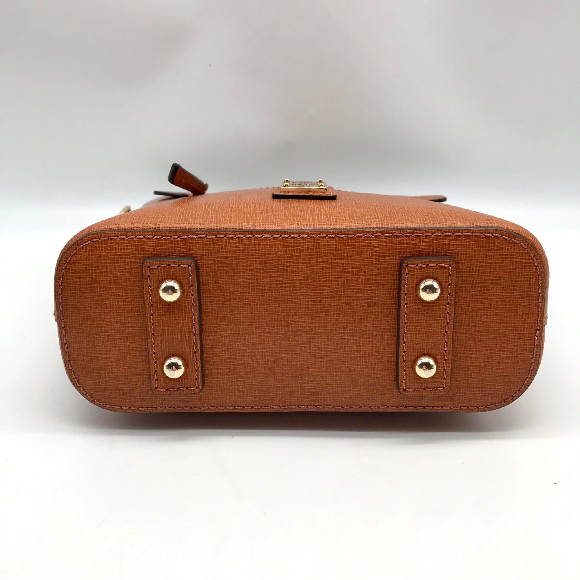 Dooney &amp; Bourke Brown Pebbled Grain Small Zip Crossbody Bag
