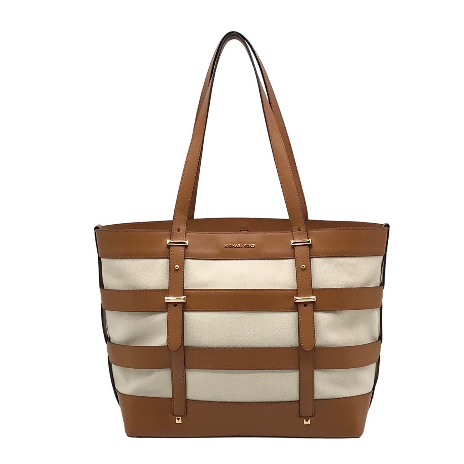 Michael Kors Natural &amp; Acorn Marie Cage Tote