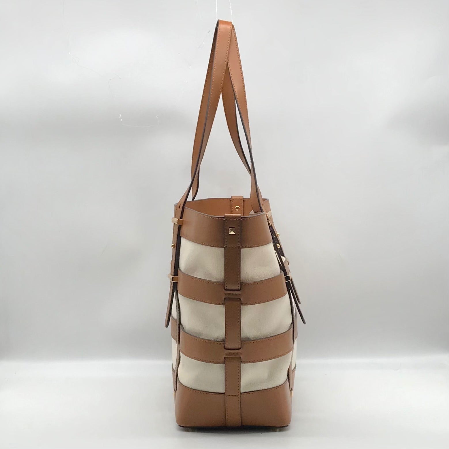 Michael Kors Natural &amp; Acorn Marie Cage Tote