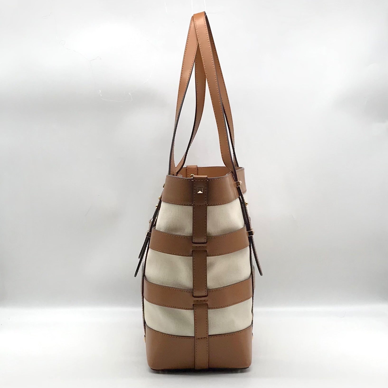 Michael Kors Natural &amp; Acorn Marie Cage Tote